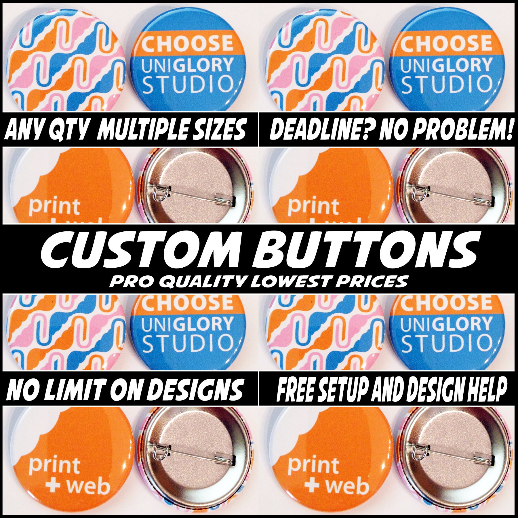 Custom Button Magnet for Clothing, Wearable, No Hole Needed 1 Inch and 1.5  Inch Sizes Available 