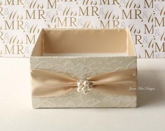 Laced Wedding Program Box I Favor Holder I Bubbles Holder I Fan Holder I Custom Made Box