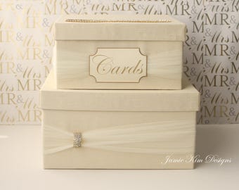 Wedding Card Box | Gift Card Holder | Wedding Money Box | Card Box for Wedding | Ivory Card Box