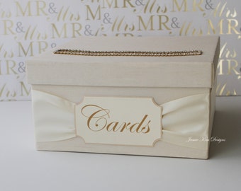Wedding Card Box | Money Box | Wedding Box | Gift Card Holder | Custom Card Box | Ivory Card Box (Small size)