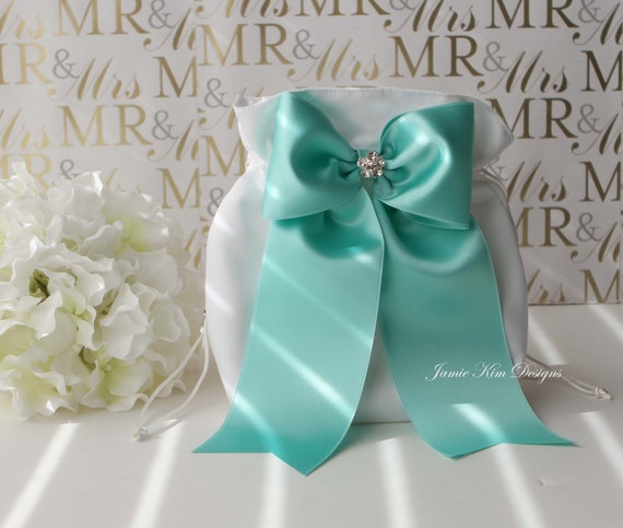 Wedding Dollar Dance Bag Bridal Money Bag Bridal Dollar Dance Bag  Bridal Pouch Bridal Bag Tiffany Blue Dollar Dance Bag
