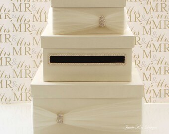 Wedding Card Box | Money Box | Card Box with Slot | Wedding Gift Card Money Box | Custom Card Box | Ivory Card Box