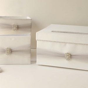 Card Holder for Wedding Gift Card Holder Bling Card Box Rhinestone Card Box Plum White Card Box Custom Made image 5