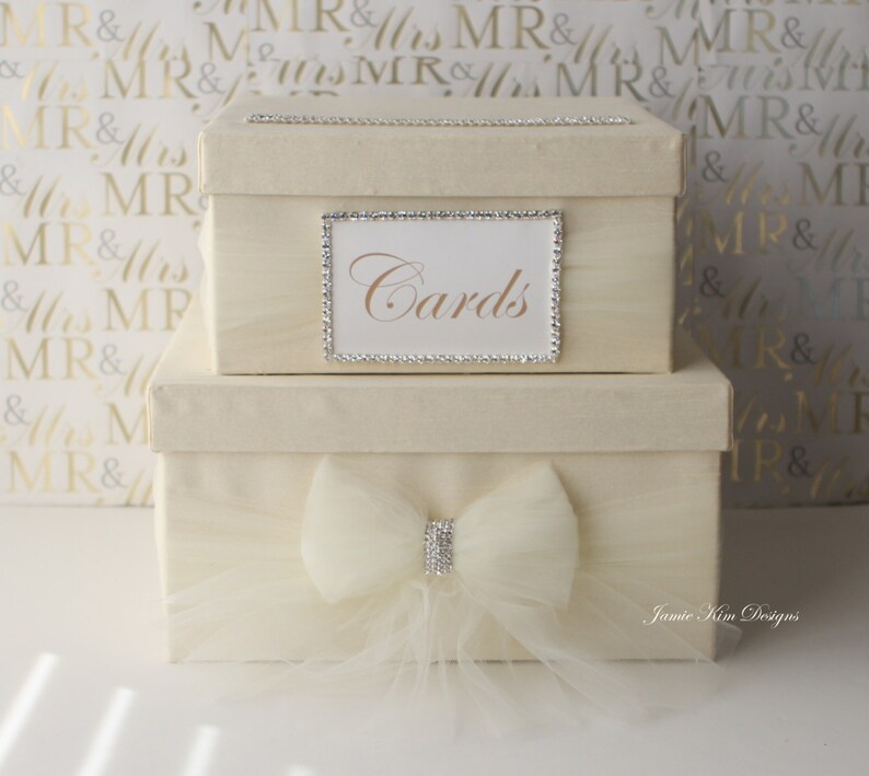 Wedding Card Box Money Box Gift Card Box with Rhinestones Etsy