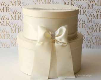 Wedding Card Box | Simple Card Box | Ivory Gold Card Box | Money Box | Gift Card Holder | Card Box with Slot | Ivory Card Box