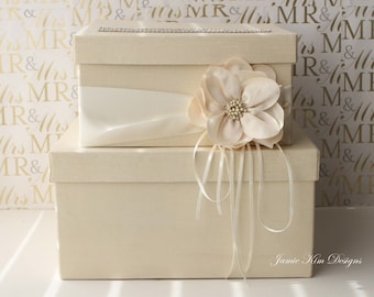 Wedding Card Box | Gift Card Holder | Wedding Money Box | Card Box for Wedding | Custom Card Box | Ivory Wedding Card Box