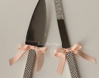 High Quality Wedding Cake Cutting and Serving Set with Rhinestones | Wedding Knife | Wedding Cake Cutter