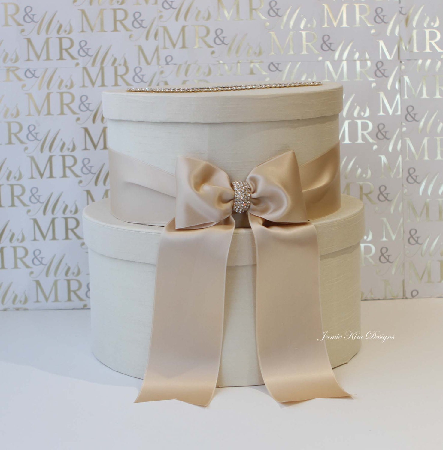 Wedding Card Box | Simple Card Box | Ivory Gold Card Box | Money Box ...