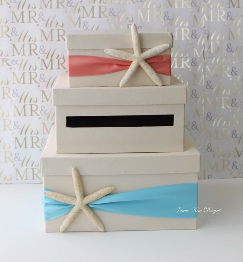 Wedding Card Box Beach Theme Starfish Wedding Card Holder Etsy