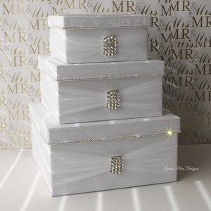 Wedding Card Box | Card Box for Wedding | Rhinestone Card Box | Custom Card Box | Bling Card Box | Luxury Card Box | White Card Box