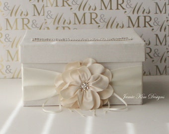 Wedding Card Box | Money Box | Wedding Box | Gift Card Holder | Custom Card Box | White Ivory Card Box (Small size)