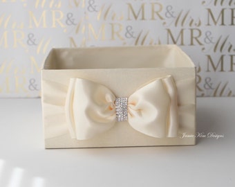 Wedding Program Box | Favor Holder | Bubbles Holder | Fan Holder | Custom Made Box | Ivory Program Box