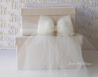 Wedding Card Box | Card Box for Wedding | Custom Made Card Box | Card Box with Slot | Ivory Card Box