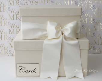 Wedding Card Box | Simple Card Box | Ivory Gold Card Box | Money Box | Gift Card Holder | Card Box with Slot | Ivory Card Box