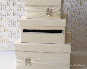 Wedding Card Box | Money Box | Card Box with Slot | Wedding Gift Card Money Box | Custom Card Box | Ivory Card Box