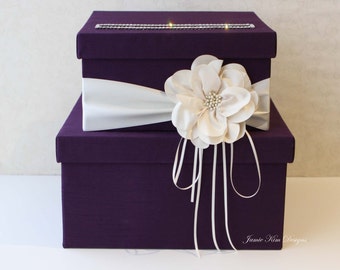 Wedding Card Box | Gift Card Holder | Wedding Money Box | Card Box for Wedding | Plum Card Box