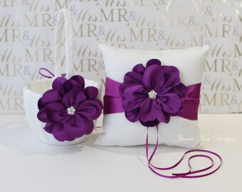 Flower Girl Basket and Ring Bearer Pillow Set | Flower Girl and Ring Bearer Set | Ring Pillow | Wedding Pillow | Ring Bearer