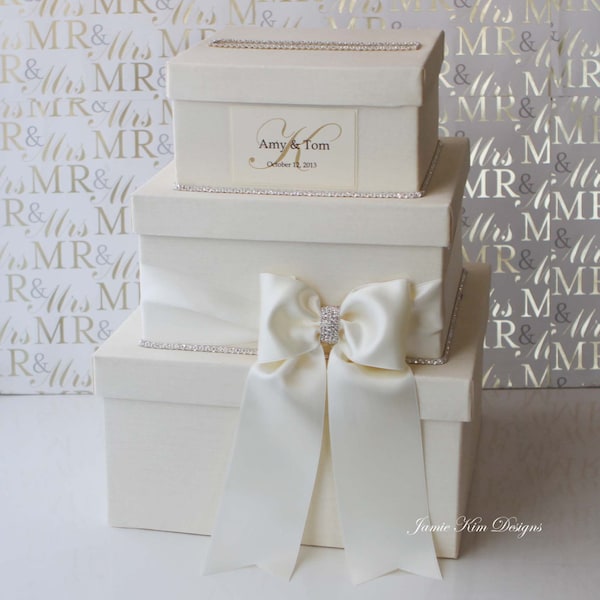 Wedding Card box | Personalized Card Box | Wedding Card Holder | Card Box Holder | Custom Card Box | Ivory Card Box