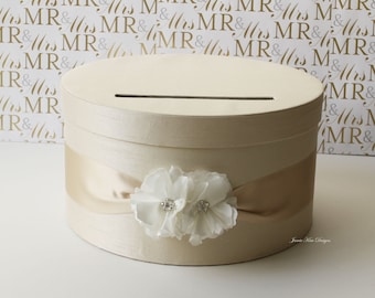 Wedding Card Box | Card Box for Wedding | Gift Card Holder | Money Box | Custom Card Box | Beige White Card Box