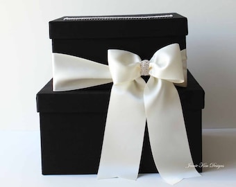 Wedding Card Box Holder | Money Box | Card Holder for Wedding | Card Box with Slot | Black Card Box