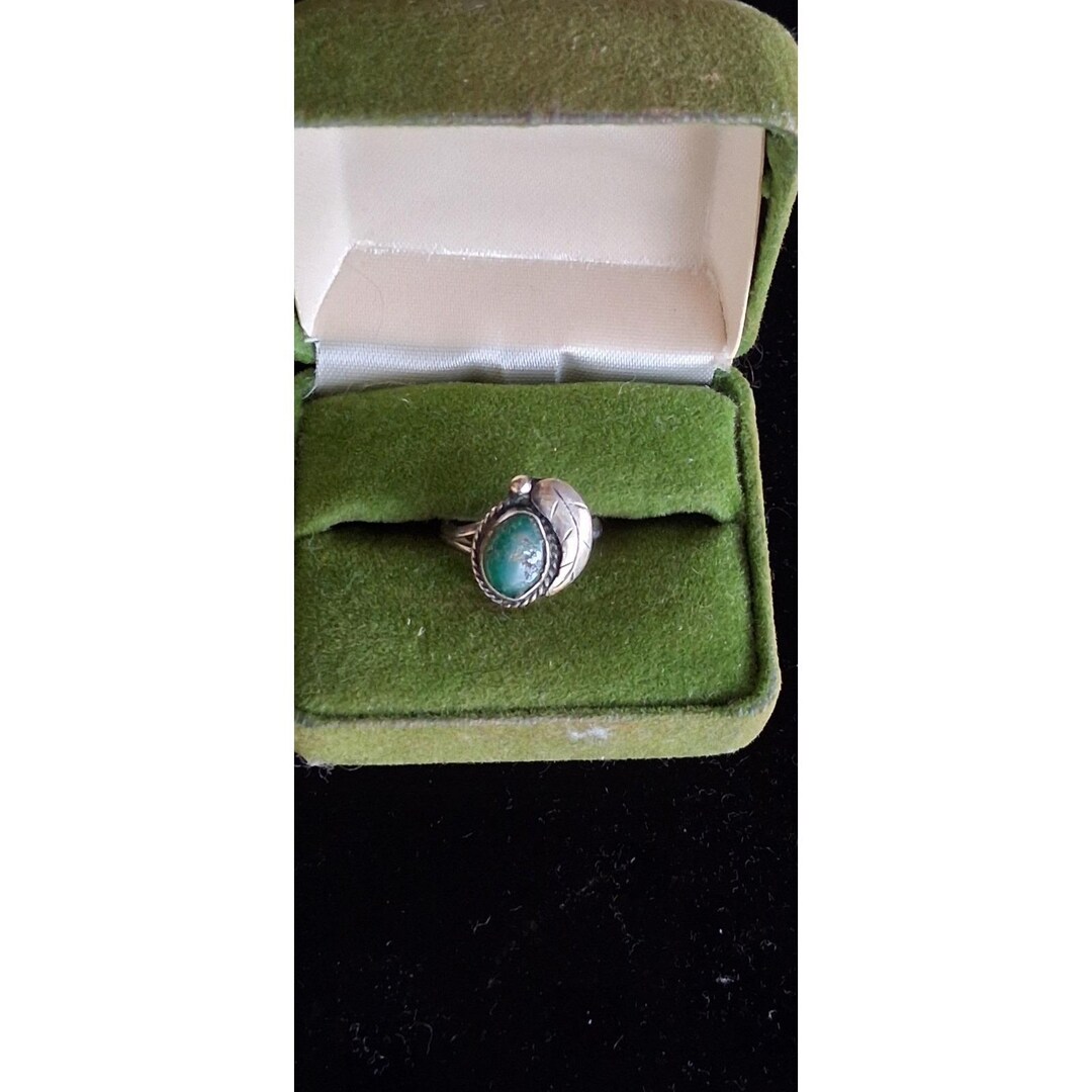 Vintage Navajo Turquoise Ring Sterling Silver Size 6 - Etsy