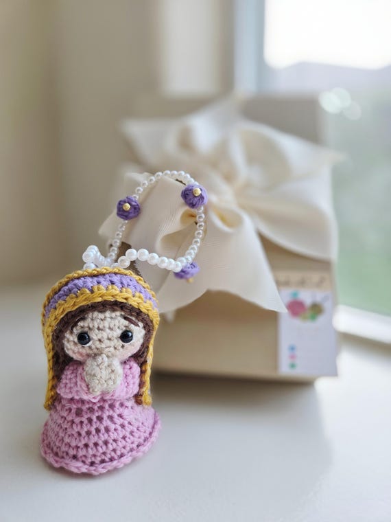 Handmade Crochet  Virgin Charm Car