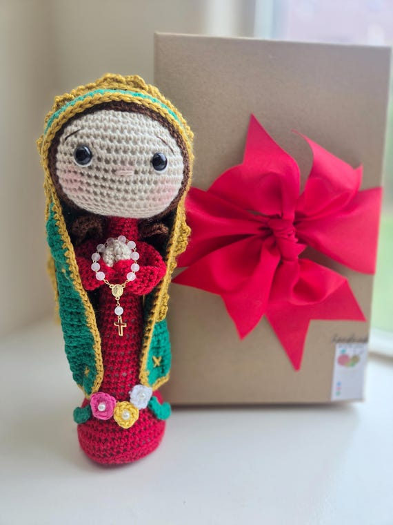 Handmade Crochet Virgin of Guadalupe 13 inches Personalized