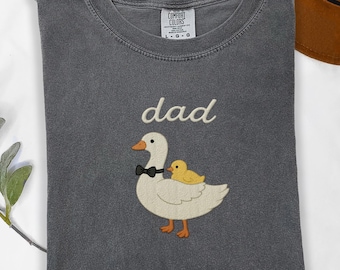 Embroidered Silly Goose Dad Shirt, Fathers Day Funny Goose Gift for Husband, New Dad Shirt, Funny Baby Announcement Gift, Duck Crewneck