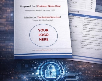 Modello di report di scansione delle vulnerabilità / Valutazione della sicurezza informatica / Report di test di penetrazione e rischi / Documento Word modificabile