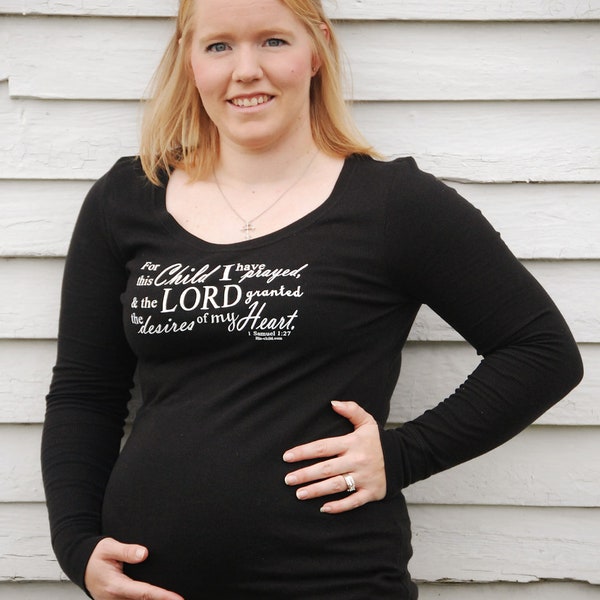 Desires Of My Heart Long Sleeve Maternity Shirt (Black)