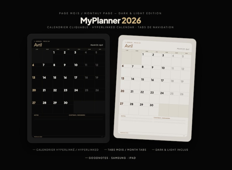 Digital Planner 2026 iPad | Goodnotes Notability | Hyperlinked Daily ...