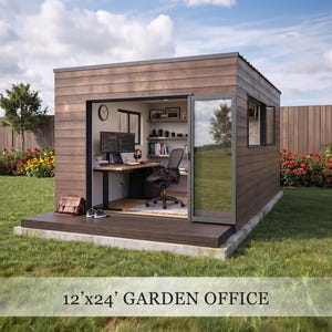 Tiny Office Plans | Modern Minimal Cabin Design | Instand Download