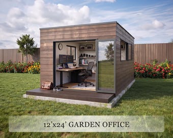 Tiny Office Plans | Modern Minimal Cabin Design | Instand Download