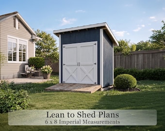 6x8 Lean-To Shed Plans | Compact Backyard Storage Utility Shed (PDF Download)