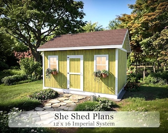 16x12 She Shed Plans | Play House Plan | PDF Download