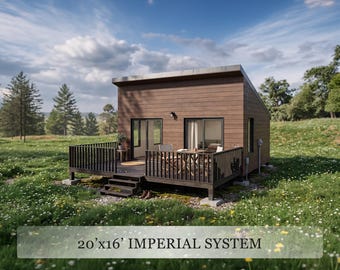 Cabin House Floor Plans | 20x16 Cottage House