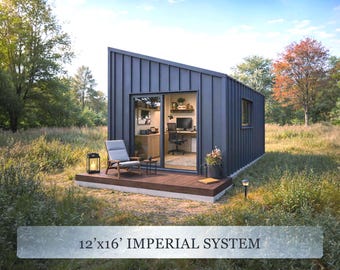 12x16 Garden Office Plans | Backyard Studio | Instant Download
