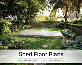 12x30 Shed Base Plans PDF | Large Storage Shed Floor Blueprint | Concrete Foundation Drawing | DIY Build Guide | Material List