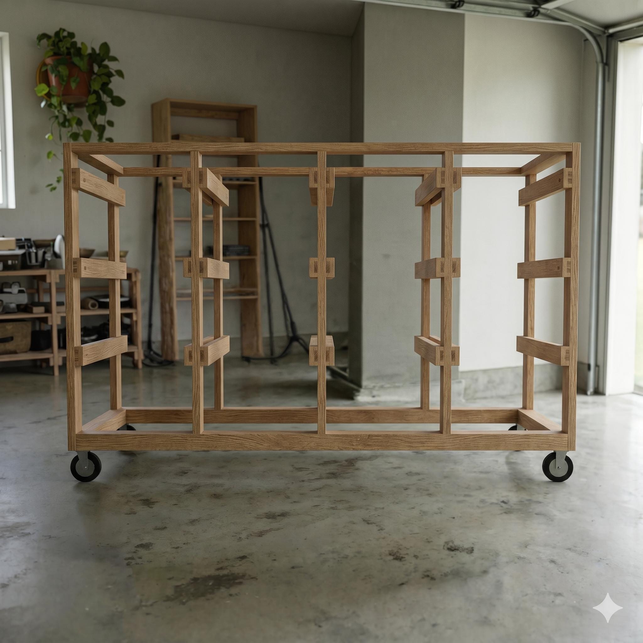 27 Gallon Tote Storage Rack Plans | 4x3 Mobile Garage Organizer (PDF ...