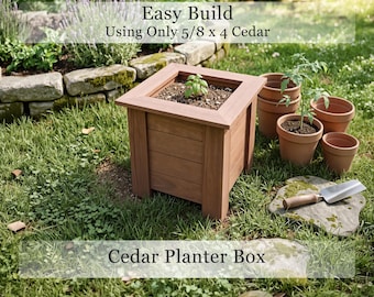 Cedar Planter Box Plans | Easy Build Using Only 5/8 x 4 Cedar | Instant Download