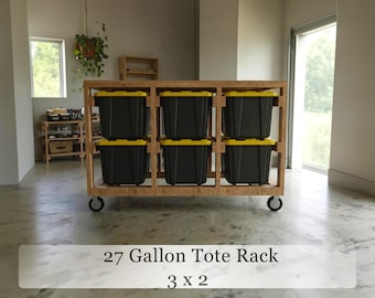 27 Gallon Tote Rack Plans | 3x2 Garage Storage System (PDF Download)