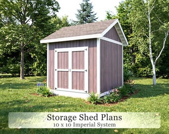 10x10 Storage Plans | Storage Shed Blueprint | Instant Download