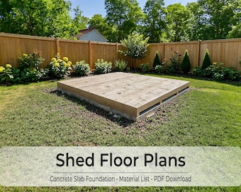 10x14 Shed Floor Blueprint | DIY Garden Shed Base Plans | Concrete Slab Foundation PDF | Material List | Cut List Included