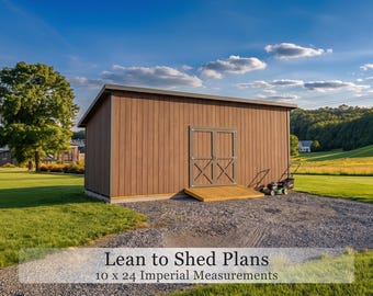 10x24 Lean-To Shed Plans | DIY Backyard Storage Building Blueprint (PDF)