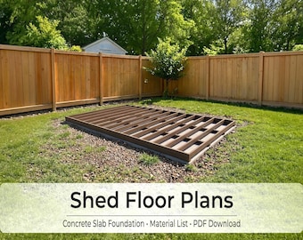 12x24 Shed Foundation Plans PDF | Large Shed Floor Base Blueprint | DIY Concrete Slab Layout | Material List Included