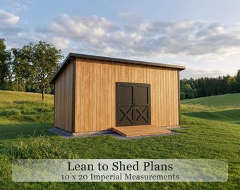 10x20 Lean-To Shed Plans | Backyard Storage Building PDF (Digital Download)