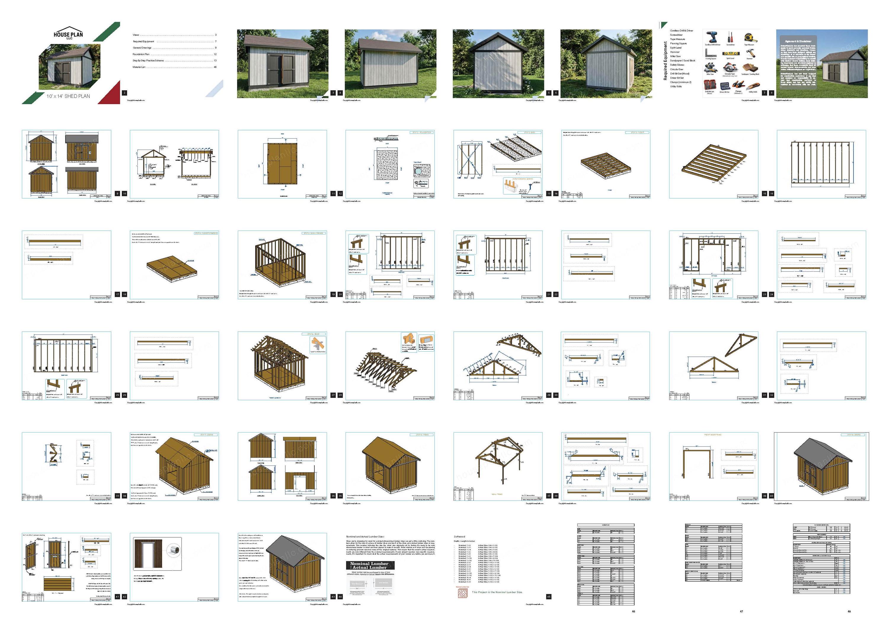 10x14 Garden Shed Plans | DIY Storage Building Blueprint (PDF Download