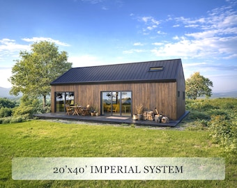 Barndominium House Plan | 20x40 | 3 Bedroom Cabin House