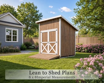 8x8 Lean-To Shed Plans | Backyard Storage Blueprint (PDF Download)