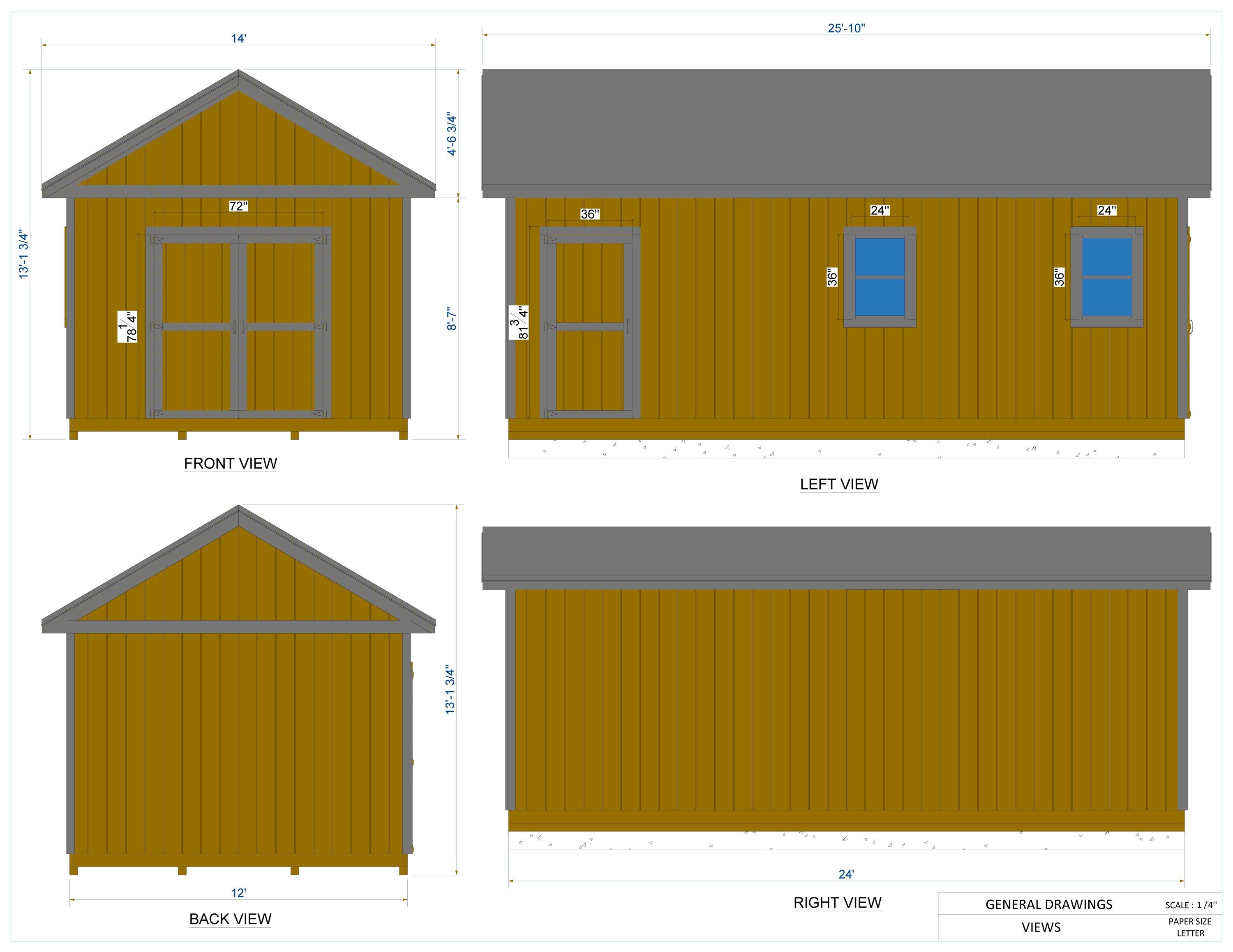 Garden Shed Plans | 12x24 DIY Storage Building Woodworking Guide